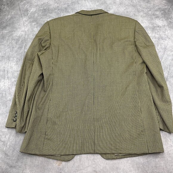 Daniel Blazer Men 44 Yellow Blue Houndstooth Classic Jacket VTG 80s‎ Hong Kong - Picture 9 of 13